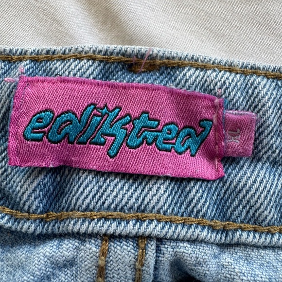 Edikted Flame Two Tone Denim Jeans High Rise Button Fly Women’s 34x31” - Picture 4 of 6